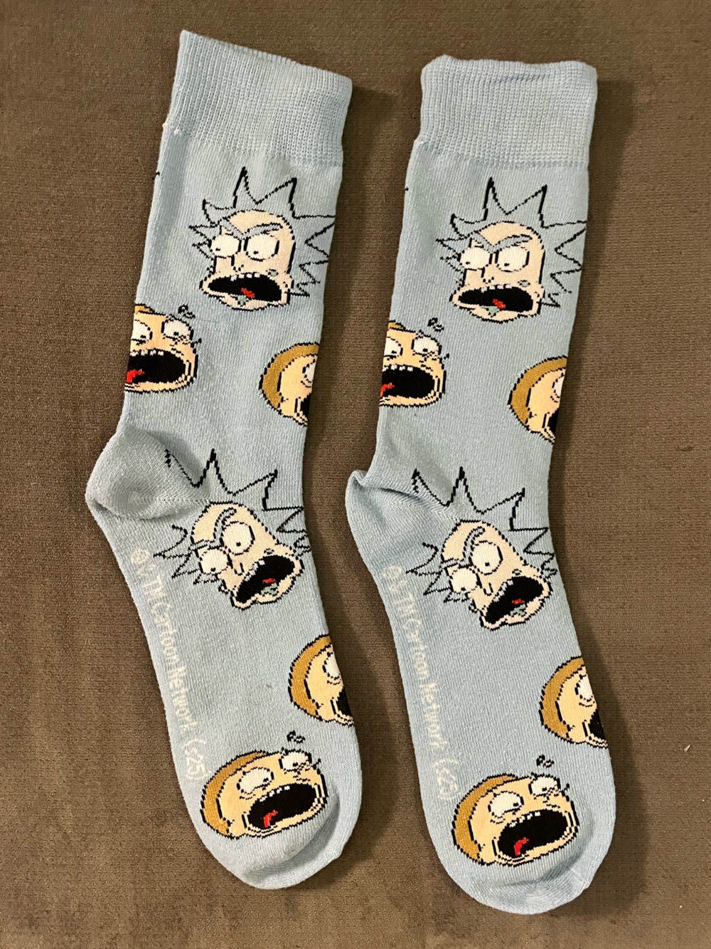 NEW RICK & MORTY Cartoon Network Socks Light Blue